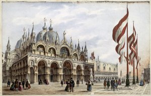 Bazylika św. Marka - w „Albumie głównych widoków Wenecji”, il. przez Marco Moro, wyd. Gio Brizeghel, v.1840 autorstwa Unknown artist