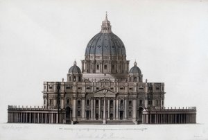 Bazylika św. Piotra w Rzymie do Watykanu (San Pietro in Vaticano). W „”Stary i nowoczesny kostium”” 1819-1820, autorstwa Julesa Ferrario. autorstwa Unknown artist