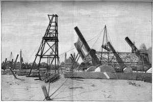 Stan budowy Wieży Eiffla w 1887 roku. autorstwa Unknown artist