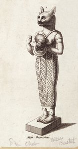 Posąg Bogini Tańca, Bastet z głową kota (starożytny Egipt). bogini w religii starożytnego Egiptu, autorstwa Unknown artist
