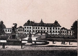 Sztokholm, Szwecja: widok na zamek Drottningholm (Zamek Drottningholms). w „” Świat ilustruje 168 odsłon”” Niedatowany (koniec XIX wieku) autorstwa Unknown artist