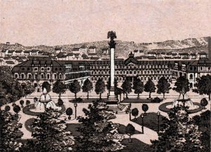 Stuttgart, Niemcy: widok na nowy zamek (nowy zamek). w „” Świat ilustruje 168 odsłon”” Niedatowany (koniec XIX wieku) autorstwa Unknown artist