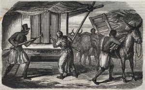Produkcja cukru: cukrownia trzciny cukrowej w cukrowni w Indiach Zachodnich. Grawerowanie z 1859 roku. autorstwa Unknown artist