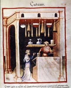 Przygotowanie cukru. Oświetlenie z doju medycyny i dietetyki „”Tacuinum sanitatis”” autorstwa Unknown artist