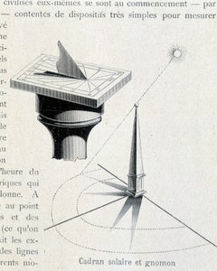 Zegar słoneczny i gnomon (XVII w.) - grawer w „Wszechświecie i ludzkości” Kraemer autorstwa Unknown artist
