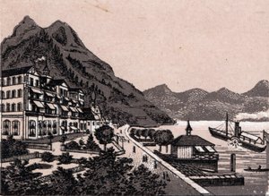 Szwajcaria: widok na miasto Gersau. w „” Świat ilustruje 168 odsłon”” Niedatowany (koniec XIX wieku) autorstwa Unknown artist
