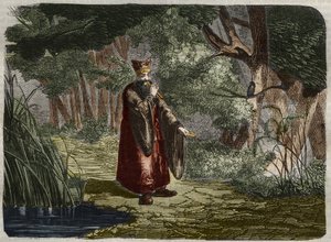 Chiński Ling Mon (Ling-lun) (Lihng-lewn) odkrywa strojenie, dmuchając w łodygę bambusa. 27 wieku pne. Grawerunek z 1859 roku w „Le Musee Des Sciences”” autorstwa Unknown artist