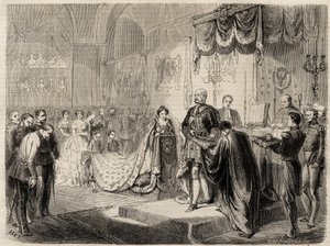 Koronacja Króla Wilhelma I w Królewcu 1861 - Koronacja Króla i Królowej Prus w Kościele Zamkowym Królewiec - Wilhelm I Pruski - 1861 autorstwa Unknown artist