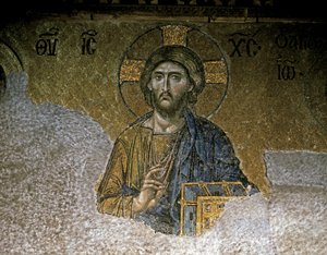 Deesis. Detal Chrystusa, połowa XII wieku (mozaika) autorstwa Unknown artist