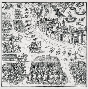 Książę Anjou (Henryk III) został wybrany królem Polski (w 1573) i był zmuszony do ciągłego przejmowania tej korony, oblężenie La Rochelle zostało zniesione, a Rochellois otrzymali wszystko, o co prosili dla siebie i dla autorstwa Unknown artist