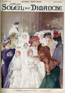 Pierwsza Komunia w Paryżu. Grawerowanie w „Le sun-du-dimanche” autorstwa Unknown artist