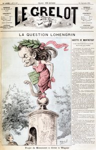 Pytanie Lohengrina: Projekt pomnika, który ma powstać w Wagnerze - w „Le Grelot” z 20.09.1891 r. autorstwa Unknown artist