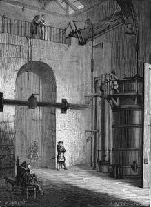Markiz de Jouffroy (1751-1832) studiował pompę pożarniczą w Chaillot, aby zastosować ją w nawigacji. W „Albumie nauki””, Editions Jouvet autorstwa Unknown artist
