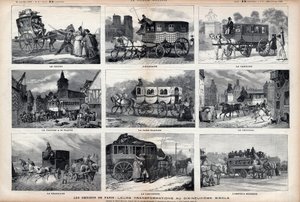 Omnibus paryski: ich przemiany w XIX wieku: kukułka - Szkot - Karolina - auto ma 60 miejsc - biała dama - trójkołowiec - Bearnaise - paryż - nowoczesny omnibus autorstwa Unknown artist