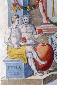Penaty. (domowi bogowie chroniący miasto lub dom). autorstwa Unknown artist