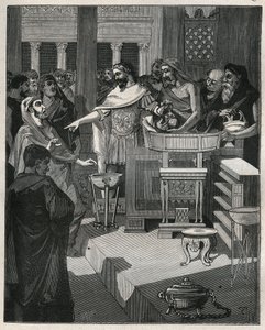 Cesarz rzymski Kaligula (12-41) w brokanterze w rzymskiej Galii. Grawer z 1885 roku w „Les arts et metiers illustres” Adolphe BITARD. autorstwa Unknown artist