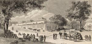 Magazyn win w Paryżu w 1861 r. - Rue de Languedoc i Côte d