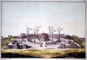 Starożytne miasto Niniwa, starożytne miasto Asyrii, ukazujące wyimaginowany widok asyryjskiego pałacu. autorstwa Unknown artist