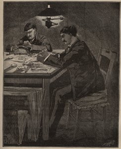 Sztuka lapidarium: grawerowanie muszli kamea (muszla kamea). Grawer z 1885 roku w „Les arts et metiers illustres” Adolphe BITARD. autorstwa Unknown artist