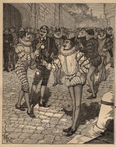 Sztuka skrętu: piłka. Król Henryk III (1551-1589) i jego kucyki grali na ulicy w bilbokicie. Grawer z 1885 roku w „Les arts et metiers illustres” Adolphe BITARD. autorstwa Unknown artist