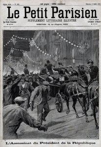 Zabójstwo prezydenta republiki Sadi Carnota (1837-1894) przez włoskiego anarchistę Sante Caserio 24 czerwca autorstwa Unknown artist
