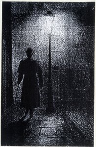 Atmosfera londyńskich ulic nocą, koniec XIX wieku autorstwa Unknown artist