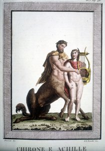 Centaur Chiron i Achilles - w słowniku mitologicznym autorstwa Unknown artist