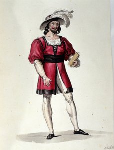Postać interpretująca Virilite w balecie „Il noce di Benevento” austriackiego kompozytora Franza Xavera Sussmayra (1766-1803). Ilustracja z XIX wieku autorstwa Unknown artist
