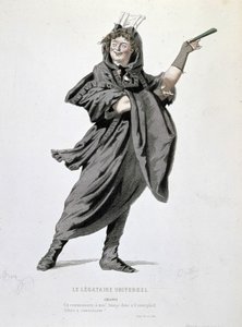 Postać Crispina w „Powszechnym legatariacie” (1708) Jeana François Regnarda (1655-1709). Rycina XIX wieku. autorstwa Unknown artist