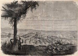 Miasto Bergamo (Bergamo) około 1858 r. - rycina - autorstwa Unknown artist