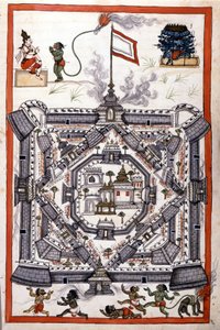 Miasto Lanka (Cejlon, Cejlon) w papierowym rękopisie z XVII wieku. autorstwa Unknown artist