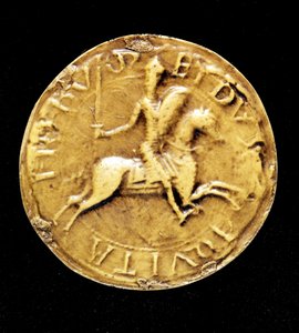 Kontrapieczęć Ludwika VII (1120 - 1180) z Francji, przedstawiająca go na koniu. autorstwa Unknown artist