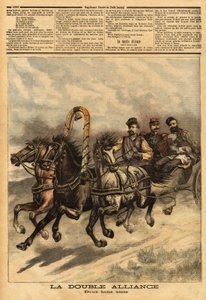 Podwójny sojusz Rosji Aleksandra III (1815-1894) z Francją. Grawerowanie w „Le petit journal”” 16.10.1893. Kolekcja Selvy. autorstwa Unknown artist