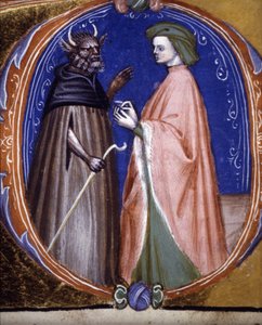 Spotkanie z Demonem. Rękopis z XIV wieku. Biblioteca wspólnotowa w Rimini autorstwa Unknown artist