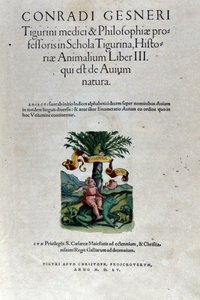 Frontyspis tomu trzeciego Historii Animalium Conrada Gesnera (1516-1565), Tiguri autorstwa Unknown artist