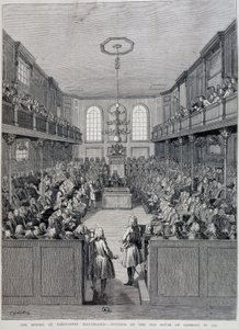Wnętrze londyńskiej Izby Gmin w 1760 r autorstwa Unknown artist
