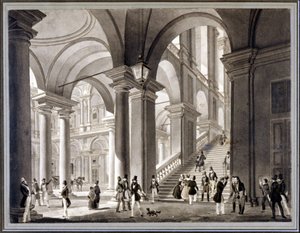Duże schody Brera. Aquatint Giovanniego Migliary, około 1820 r. autorstwa Unknown artist
