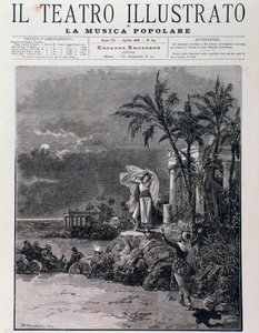 Ostatnia scena Poławiaczy pereł, akt I, opera Georgesa Bizeta autorstwa Unknown artist