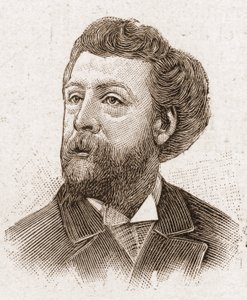 Członkowie Akademii Francuskiej w 1895 r.: portret Edouarda Paillerona (1834-1899), francuskiego poety i dramaturga. autorstwa Unknown artist