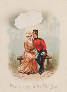 ?Stara historia na Nowy Rok?, Karta noworoczna, 1885 circa autorstwa Unknown