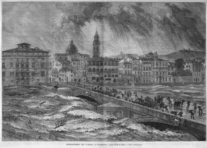 Przelew Arno do Florencji w 1868 roku. autorstwa Unknown artist