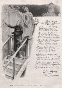 Malarz Puvis de Chavannes (1824-1898) zajmuje się malarstwem - alegorią M. Merwarta z poezją Clovis Hugues autorstwa Unknown artist