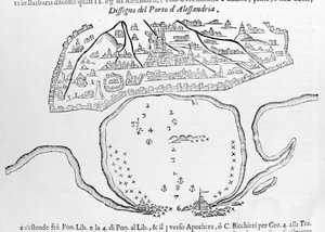 Port Aleksandrii. Rysunek z XVII wieku. autorstwa Unknown artist