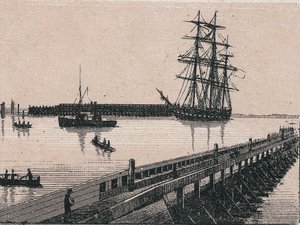 Port miasta Calais w „Świat ilustruje 168 widoków”” Niedatowany (koniec XIX wieku) autorstwa Unknown artist