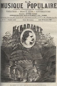 Więzienie św. Jana Chrzciciela - wystrój III aktu Herodiady, opera w czterech aktach i siedmiu obrazach Julesa Masseneta, na libretto Paula Millieta i Henri Gremonta - rycina w ilustrowanym tygodniku "La musique populaire" - 1882 autorstwa Unknown artist