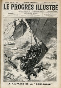 Wrak statku transatlantyckiego „Burgundy” Grawer w „Prześwietnym postępie”” z lipca 1898 r. autorstwa Unknown artist