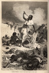 Samobójstwo cesarza Etiopii Teodorosa II (ok. 1818-1868) w kwietniu autorstwa Unknown artist