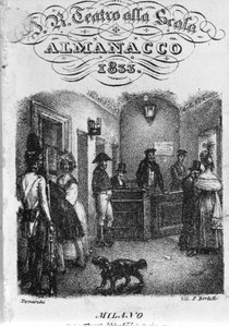 Kasa biletowa teatro alla Scala, almanach z 1833 roku. autorstwa Unknown artist