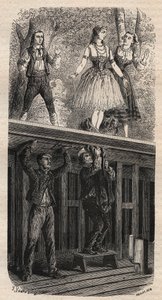 Sztuczki teatralne – metamorfoza – rycina 1875 autorstwa Unknown artist