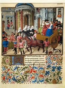 Thesee a Athenes Miniatura z francuskiego rękopisu „Teseida z ślubu Emilii” autorstwa Giovanniego Boccaccio (Boccace) (1313-1375) autorstwa Unknown artist